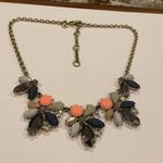 J.Crew Women’s Signed  Gold Tone / Rhinestone Costume Necklace Neon Orange Photo 0