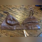 SKIMS NWT  3X Sz 22-24 Faux Leather Fits Everybody Triangle Bralette Brown Photo 1