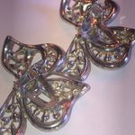 Elegant Silver Tone CZ Rhinestone Bow Retro Boho Shoe Clips Dress Clips Photo 4