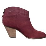 New! Violet & Red Jackson Laser Cut Topline Booties in Burgundy Red Photo 1
