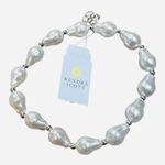 Kendra Scott  Baroque Pearl Bracelet White Freshwater Pearls Silver Beads New Photo 1