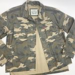 Levi's Levi’s Cotton Camo Printed Military Utility Trucker Jacket: Army Green/Tan Photo 5