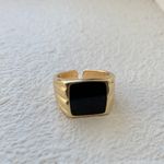Boutique Sterling Silver Black Signet Ring  Photo 2