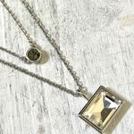 Loft  two tier silver tone rhinestone necklace Photo 4