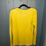 Y2K Lime Green Long Sleeve Top with Cross Leopard Print Design | Size Large Yellow Photo 4