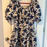 Ulla Johnson NWT Celia Blue Dress Lapis Floral Print Mini Puff Sleeve Photo 7