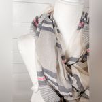 Stella & Dot  Embarcadero Pink Cream Grey Infinity Tassel Scarf, New no tags Photo 5