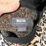 Maeve Anthropologie Ellinor Short Sleeve Leopard Sweater Brown Black XL Photo 3