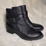 Gentle Souls Leighton Black Leather Moto Boots Ankle Zip Up 7.5 Photo 1