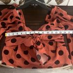 DO+BE  Cropped Long Sleeve Puffy Top Burnt Orange with Black Dots Size Large Photo 4