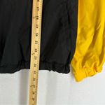 Forever 21  Checkered Hooded Windbreaker Quarter Zip Women’s L Black Yellow Photo 4