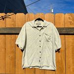 Jamaica‎ Jaxx Silk Hawaiian Shirt Mens Large Aloha Button Front Off White Cream Photo 1