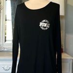 PINK - Victoria's Secret PINK Long Sleeve Black Knit Top Oversized Small Comfy Soft Shirt Photo 2