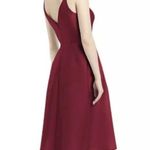 Alfred Sung  Cocktail Dress Burgundy Satin Twill V Neck D777 $200 Sz 14 Pockets! Photo 1