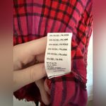 Free People  We the Free Pacific Dawn Plaid Shirt Pink Red Black Peplum Size S Photo 7