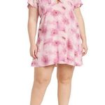 Abound  Nordstrom Leland Tie Front Cutout Pink Skater Dress Short Sleeve Size 1X Photo 0