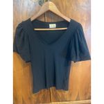 Nation Ltd Celine Puff Sleeve Tee in Black FEMININE CASUAL Size XS T-Shirt Top Photo 1
