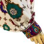 Jos. A. Bank VINTAGE 1980'S MULTI-COLOR BUTTON DOWN BLOUSE WITH TASSEL (8) Photo 7