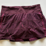Lululemon  Athletic Skirt Women's Size 6 Burgundy Black Print Built In Shorts Photo 0