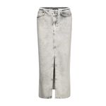 ALLSAINTS Honor Denim Frayed Maxi Skirt, Snow Grey, 12 (US) Photo 4