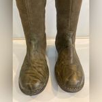 Clarks knee high leather suede riding boots 39314 zipper khaki olive green BOHO Photo 5