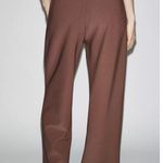 ZARA NWT matching 2 piece top/pants SET- brown pleated pants, off shoulder top Photo 3