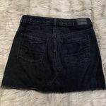 American Eagle Distressed Black Denim Skirt Size 2 Photo 2