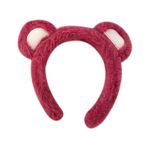 Korean Cute Plush Bear Ears Headband Pink Photo 0