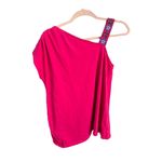Soft Surroundings Asymmetric Sleeve Embroidered Blouse | Hot Pink | Small Photo 2
