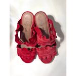 Free People  Rosie Ruffle Stacked Heel Red Size EU 37 US 6.5 Photo 5