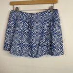 Lands' End  Tummy Control Swim Skirt Skirted Bottoms Blue Sea Majolica Tile 12 Photo 5