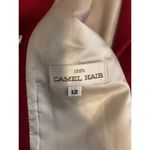 PBM Womens 12 Red Lined Double Breasted Button Collared Long Sleeve 100% Camel Photo 7