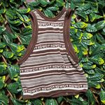 HOWDY Brown White Striped Baby Tank Top Size Small Photo 1
