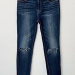 7 For All Mankind [] Gwenevere Dark Wash Mid Rise Ripped Knee Skinny Jeans Sz 29 Photo 0