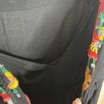 Free People  Boho Black Floral Embroidered Long Balloon Sleeve Mini Dress Photo 11