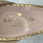 Kate Spade  New York Gold Leather Snake‎ Print D'orsay Pumps Wedge Sandals Sz 7 Photo 6