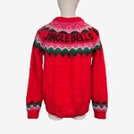 Holiday Time Jingle Bells Fair Isle Christmas Sweater Red Fuzzy Knit Women's M Photo 4
