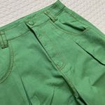 Farm Rio  Green Straight Pleat Pants NWOT Women's Size 27 W29 Cotton High Waist Photo 10