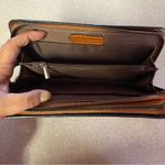 Melie Bianco  Brown Patent Vegan Preppy Minimalist Quiet Luxury Clutch Bag Photo 2