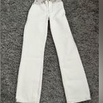 Abercrombie & Fitch Cream and Leather 90s Straight Leg Pants size 23 000 Photo 3