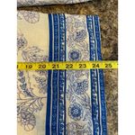 Point Sur Medium Blue White Floral Print Split Neck Tunic Shirt Boho Flowy Photo 6