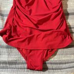 Jantzen Women's  Red Swimsuit Ruched Retro Sweetheart Neck Size 8 GUC #1297 Photo 2