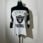 NFL  Raiders Women’s Mesh Jersey Top Black White TEAM APPAREL XL Football Tee Photo 5