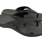 Crocs * Dual Comfort Flip Flop Sandals Mens 7 Womens 9 Black Thong Rubber Slip On Photo 3