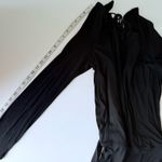 Haute Hippie Black Long Sleeve Modal Dress L Cowl Neck Tie Waist Open Back New Photo 11