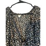 Flawless  Black Multi Color Floral Bow Front Long Sleeve Dressy Blouse Women Sz L Photo 4