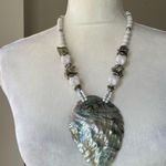 Large Shell Pendant Statement Necklace Boho Beach Vacation Minimalist Resort Wea Photo 5