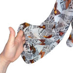 butterfly newspaper print poof sleeve blouse White Size M Photo 3