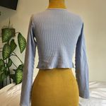 John Galt Pastel Baby Blue Cropped Long Sleeve Photo 2