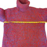 Topshop Red & Purple Chunky Knit Oversized Turtleneck Sweater - Size S Photo 4